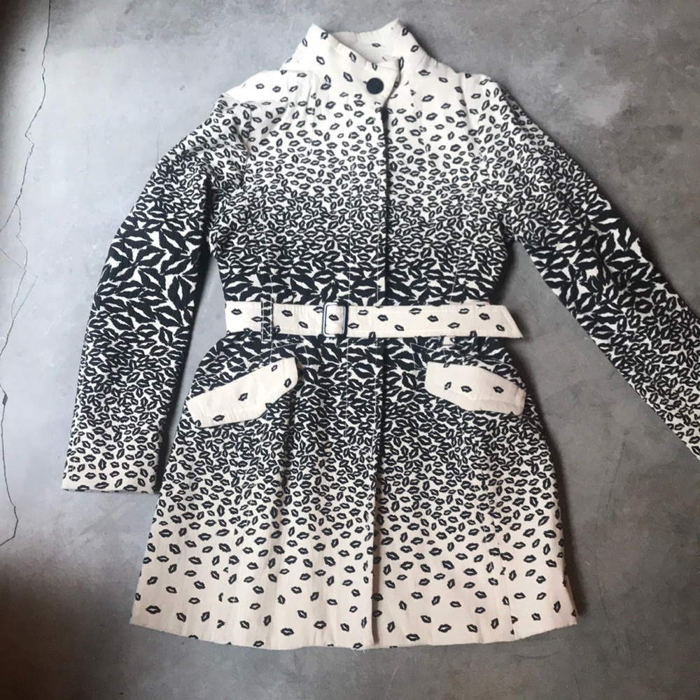 Desigual lip print trench coat